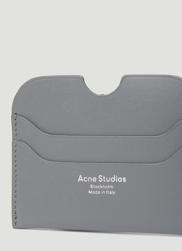 Acne Studios Logo Print Leather Cardholder Grey acn0154057