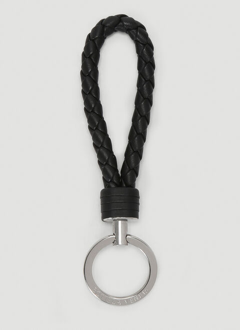 Jacquemus Woven Leather Keyring Brown jac0254090