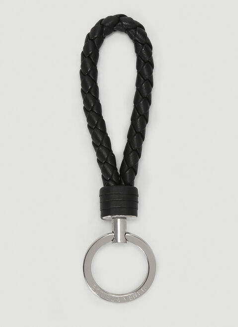 Balenciaga Woven Leather Keyring ブラック bal0255082