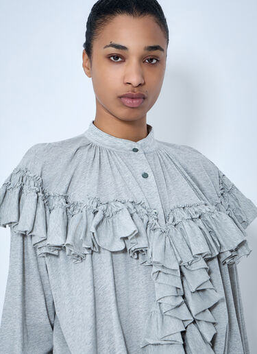 Dries Van Noten Ruffled Cotton Jersey Shirt Grey dvn0264012