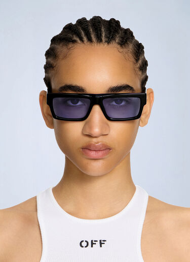 LN-CC® - Off-White: Montgomery Light Purple Lens Sunglasses - Black Off-White Montgomery Light Purple Lens Sunglasses Black ofw0364471