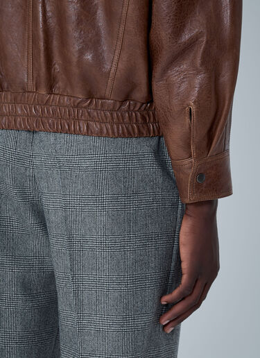 Double Breasted Leather Jacket Saint Laurent Double Breasted Leather Jacket Brown sla0162027