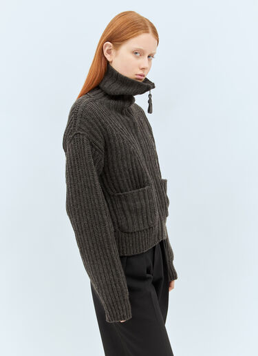 Lemaire 卡车司机领拉链开衫 灰色 lem0258028