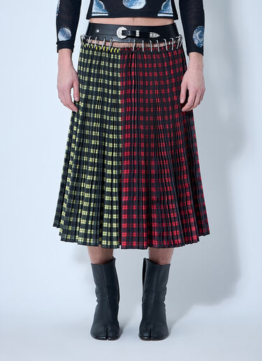 Chopova Lowena Split Carabiner Midi Skirt Red cho0360006