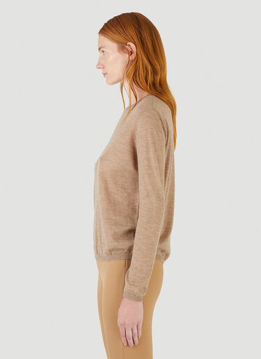 Crewneck Knit Sweater Max Mara Crewneck Knit Sweater Beige max0245017
