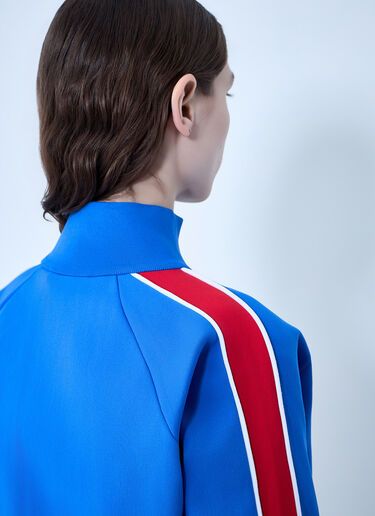 Miu Miu Technical Yarn Zipper Sweatshirt Blue miu0263015