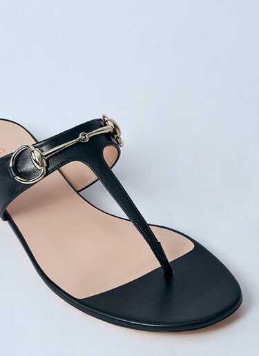 Gucci Horsebit Thong Sandals Black guc0259054