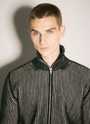 MM6 Maison Margiela Ribbed Wool Cardigan Black mmm0158003