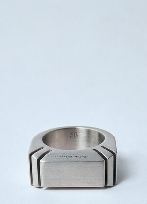 Rick Owens Beveled Ring Silver ric0159067