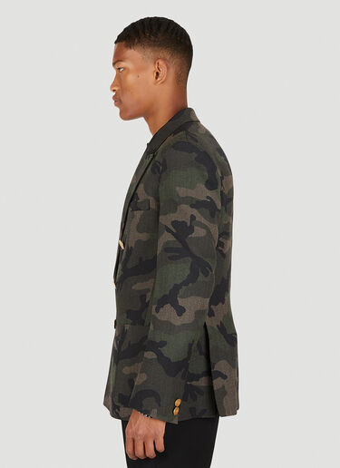 Valentino Camouflage Double Breasted Blazer Green val0149019