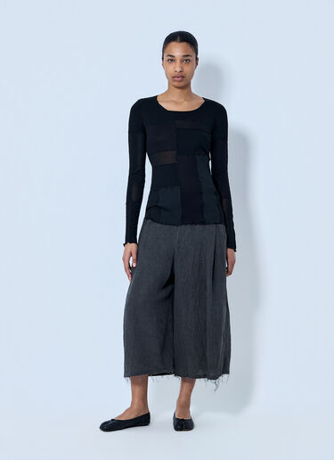 LIMI Feu Patchwork Long T-Shirt Black lmf0264012