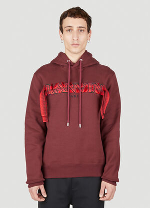 Lanvin Embroidered Logo Hooded Sweatshirt Burgundy lnv0151003