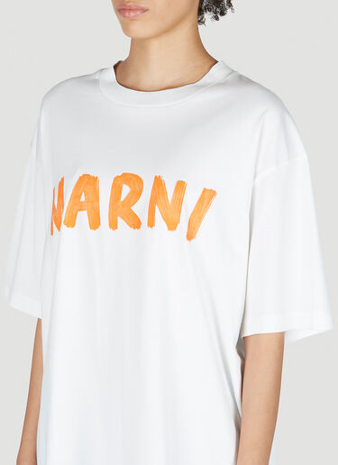 Marni 로고 프린트 T-셔츠 화이트 mni0251018