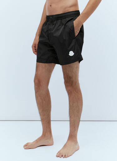 Moncler Logo Patch Swim Shorts Black mon0156019