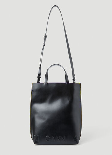 GANNI Banner Medium Tote Bag Black gan0251100