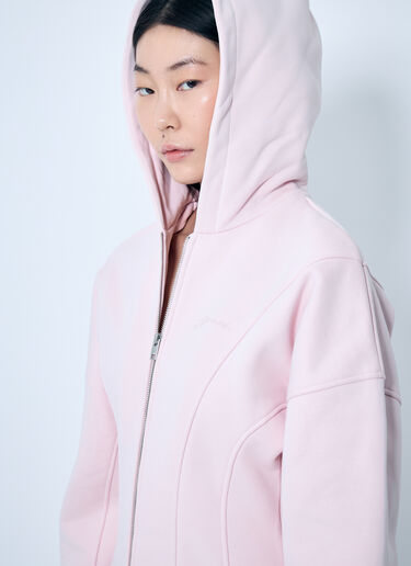 GANNI Fleece Zip Hooded Sweatshirt Pink gan0259039