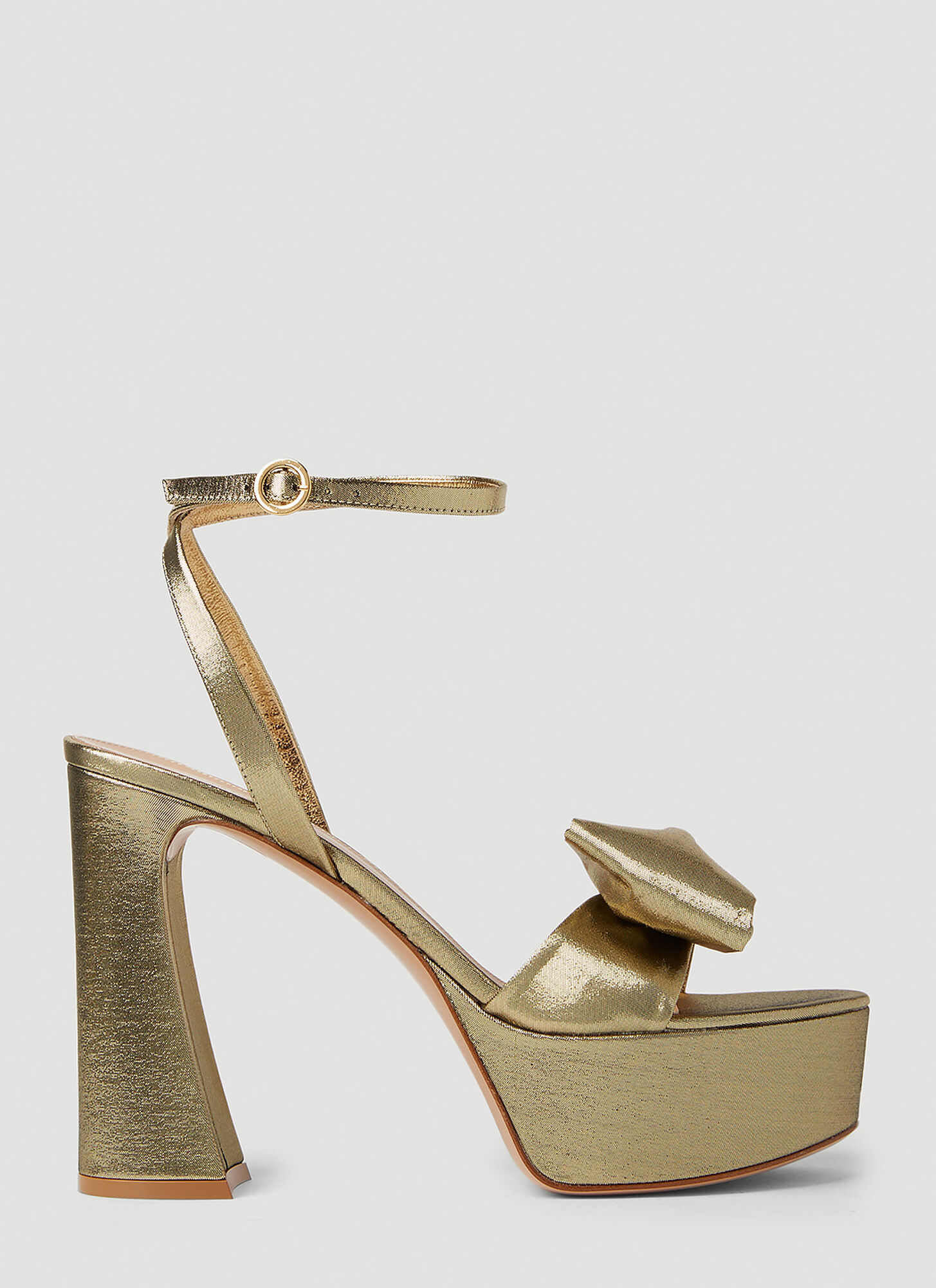 Shop Gianvito Rossi Lame Platform Sandals In Gold