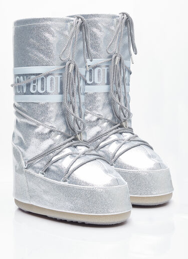 Moon Boot Icon Glitter Boots Silver mnb0354007