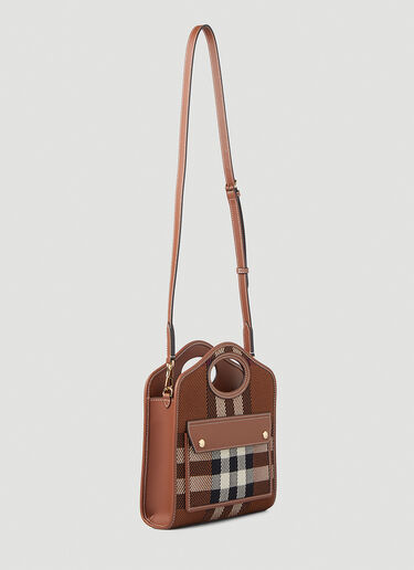 Burberry Pocket Check Mini Shoulder Bag Brown bur0247081