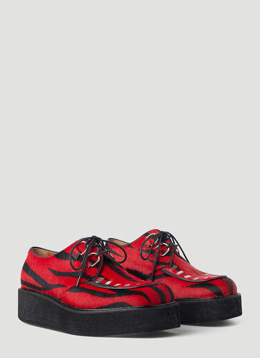 Marni Zebra Flatform Creeper Lace-Up Shoes Red mni0245025