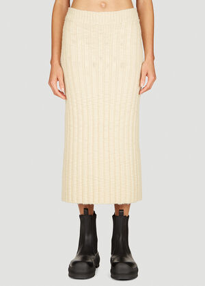 Jil Sander+ Wool Rib Midi Skirt Grey jsp0251008