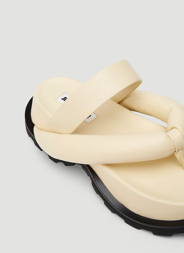 Jil Sander Leather Sandals Beige jil0243020