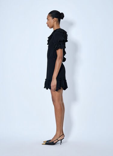 LN-CC® - Saint Laurent: Asymmetric Mini Dress - Black Saint Laurent Asymmetric Mini Dress Black sla0264046