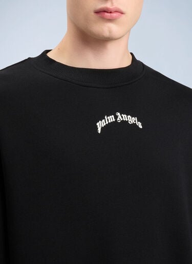Palm Angels Back Curved Logo Loose Sweatshirt Black pma0164115