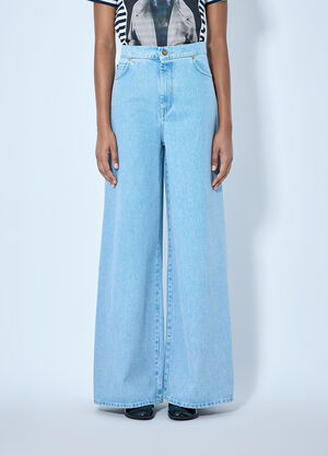 Max Mara Wide-Leg Denim Trousers Light Blue max0265008