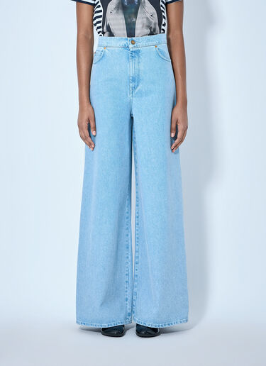 Max Mara Wide-Leg Denim Trousers Light Blue max0265008
