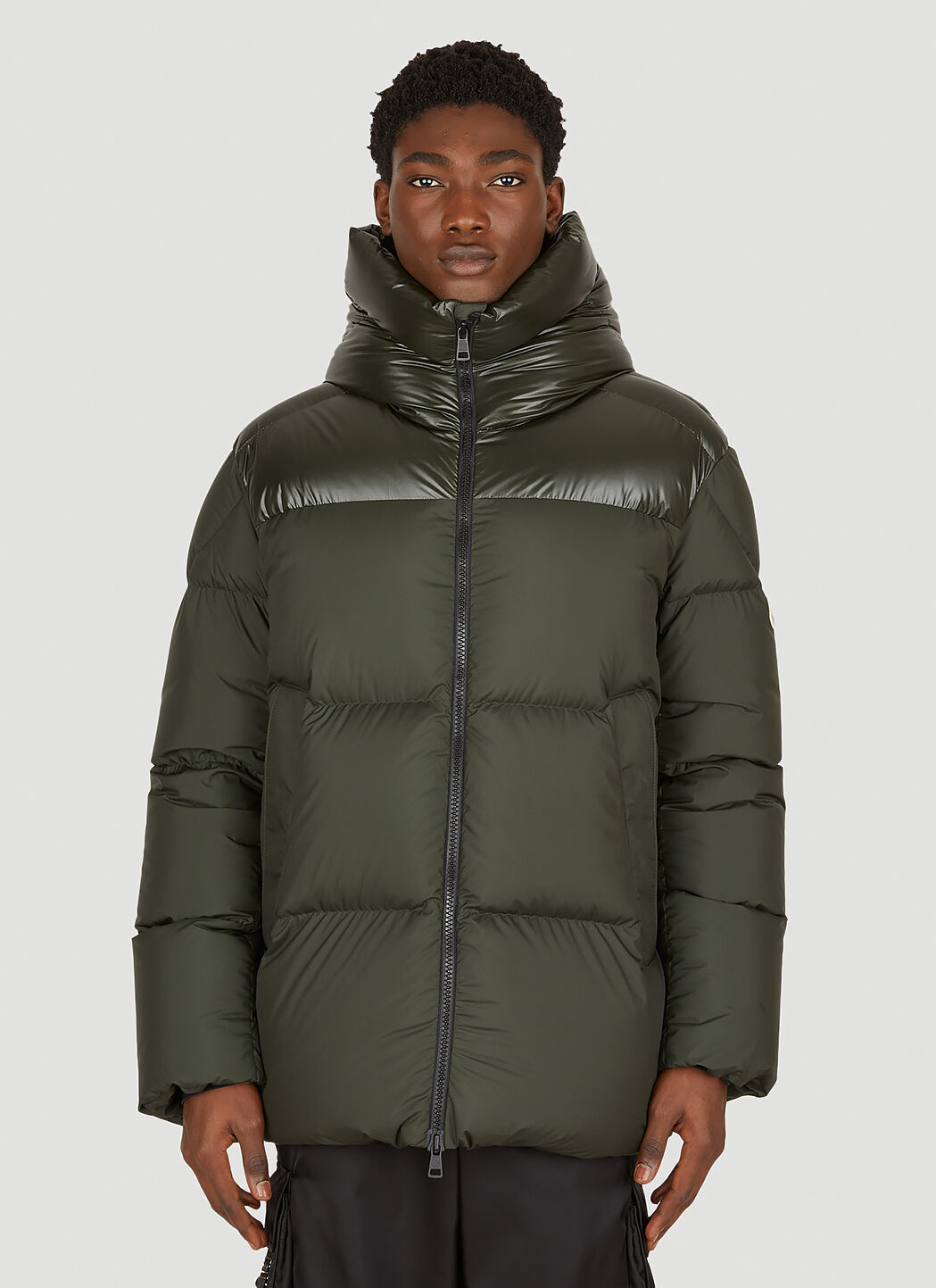 Khaki green sale moncler coat