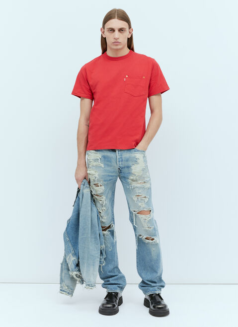 Kenzo x Levi's 포켓 티셔츠 레드 klv0156003