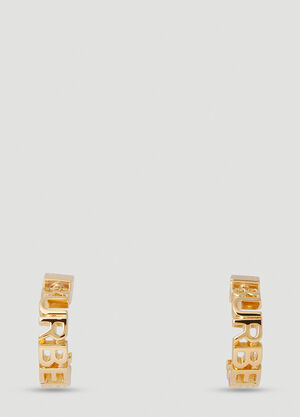 Burberry Logo Hoop Earrings Gold bur0251123