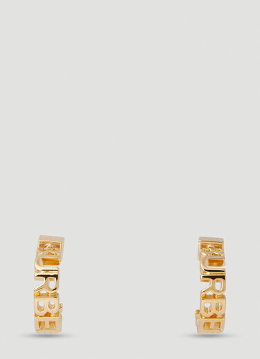 Burberry Logo Hoop Earrings Gold bur0251123