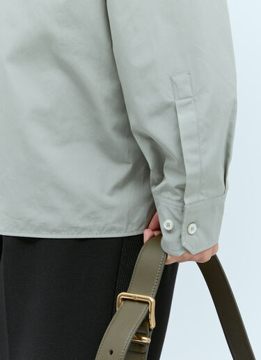Logo Embroidery Poplin Shirt Miu Miu Logo Embroidery Poplin Shirt Grey miu0254078