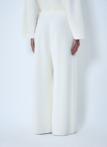 Max Mara Ribbed Knit Pants White max0263031