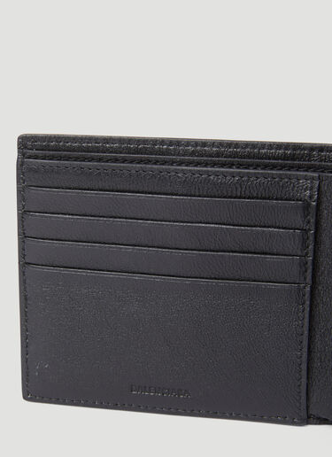 Balenciaga Logo Print Bi-Fold Wallet Black bal0155047