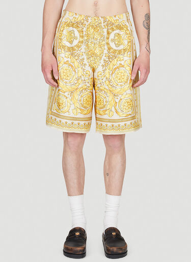 Versace Barocco Silk Shorts Yellow ver0155002