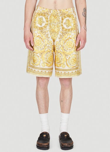 Versace Barocco 蚕丝短裤 黄色 ver0155002