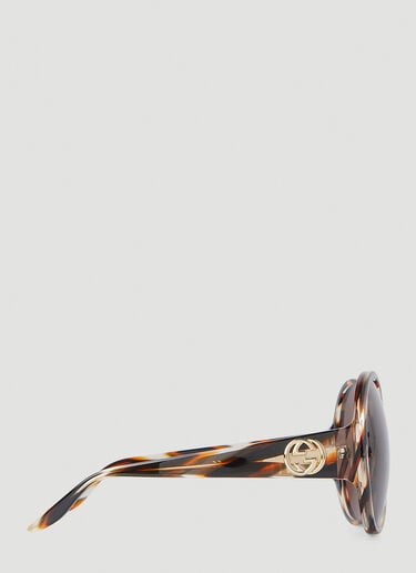 Gucci Tortoiseshell Round Frame Sunglasses Brown guc0247352