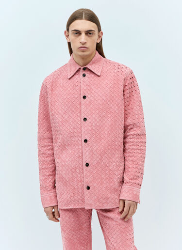 인트레치아토 스웨이드 셔츠 Bottega Veneta 인트레치아토 스웨이드 셔츠 핑크 bov0157003