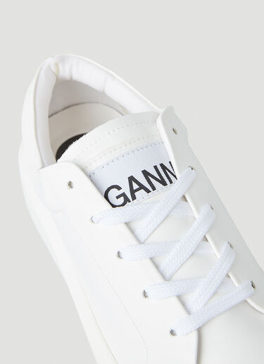 GANNI 徽标贴饰经典运动鞋 白 gan0250003