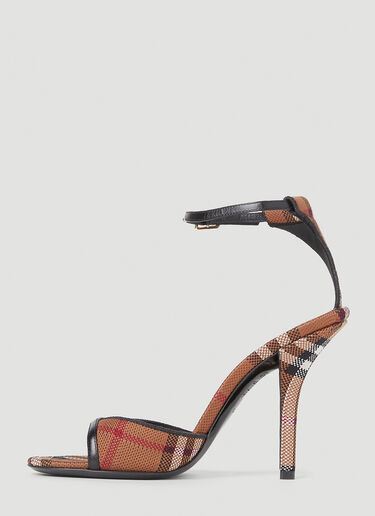 Burberry Wendy Check High Heel Sandals Brown bur0252024