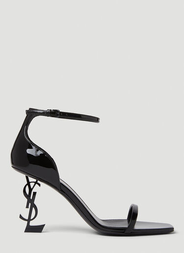 Saint Laurent Opyum 徽标高跟凉鞋 黑色 sla0250073