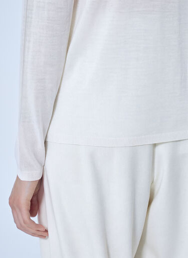 LN-CC® - Max Mara: Sheer Turtleneck Top - White Max Mara Sheer Turtleneck Top White max0266029