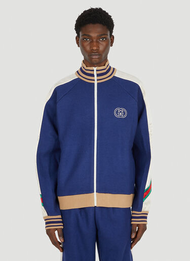 Gucci Interlocking G Zip Front Track Jacket Blue guc0151021