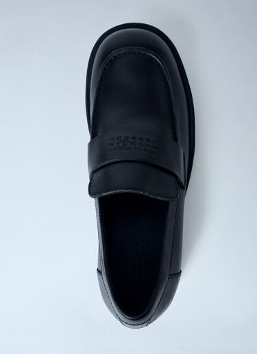 MM6 Maison Margiela Leather Penny Loafers Black mmm0163023