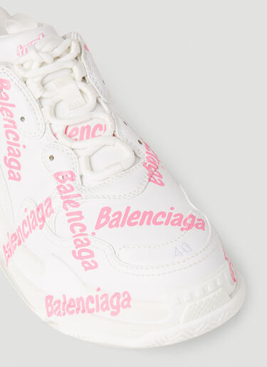 Balenciaga Logo Type Triple S Sneakers White bal0252006