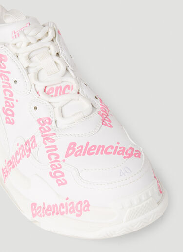 Triple S 徽标运动鞋 Balenciaga Triple S 徽标运动鞋 白色 bal0252006