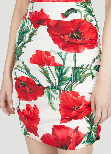 Dolce & Gabbana Poppy Print Dress Red dol0251010